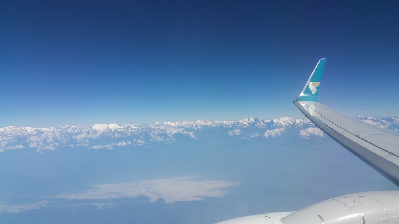Die für das Bergmassiv namengebende Annapurna in der Mitte ist mit 8091m Höhe der zehnthöchste Berg.
